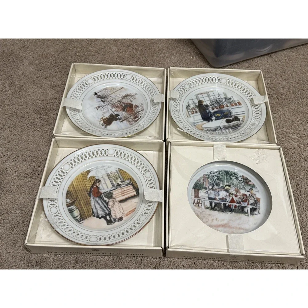 Set of 4 COLLECTORS ITEM Bing & Grondahl limited edition‎ plates original boxes